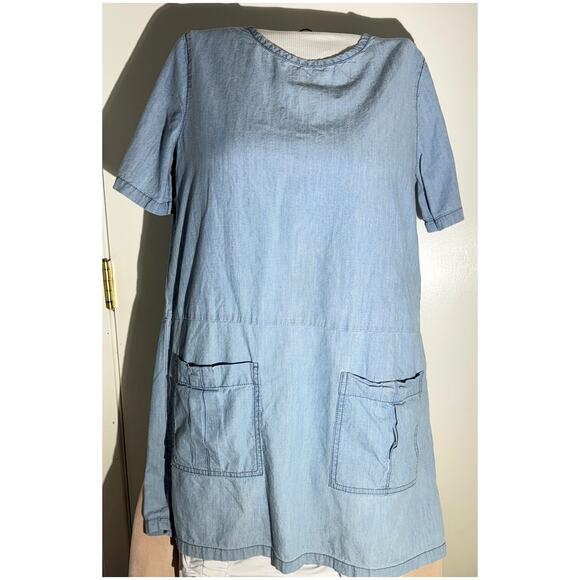 LA Hearts Chambray Tunic Dress – Size Large – Side Pockets & Back Zipper - Picture 3 of 3